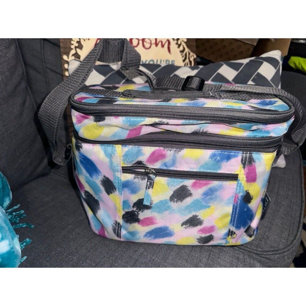 Lunch cooler bag multi colored insulated B12